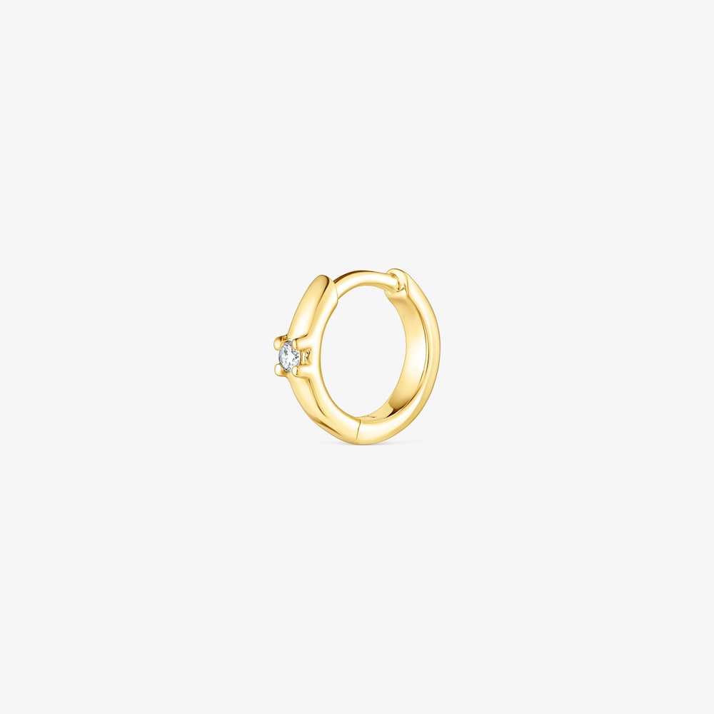 Arete aro de oro con zafiros azules y un diamante TOUS Basics