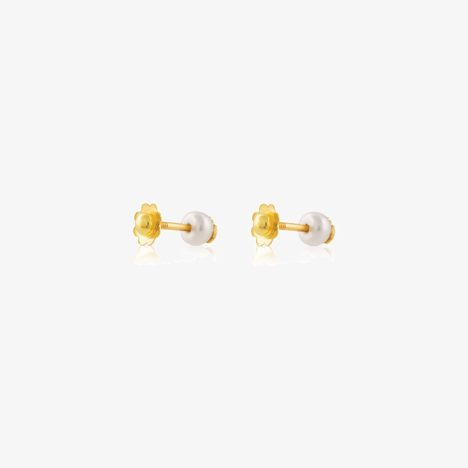 18K solid gold Baby TOUS Earrings with Pearl