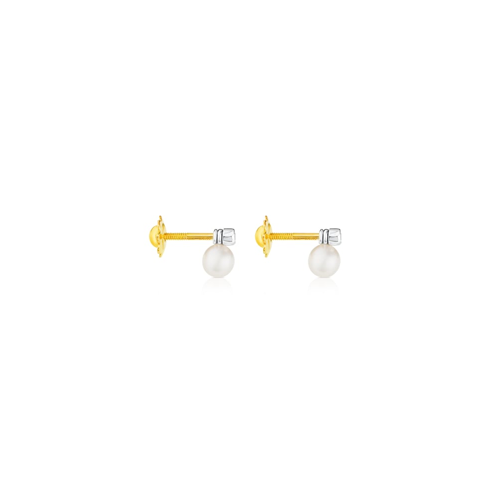 Pendientes de oro blanco, diamantes y perlas cultivadas Basics image number 1