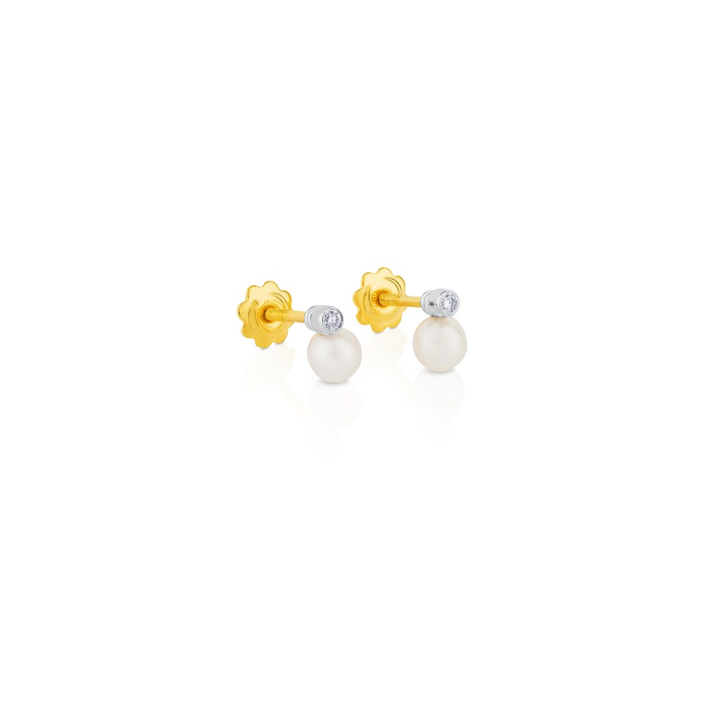 Pendientes de oro blanco, diamantes y perlas cultivadas Basics image number 3