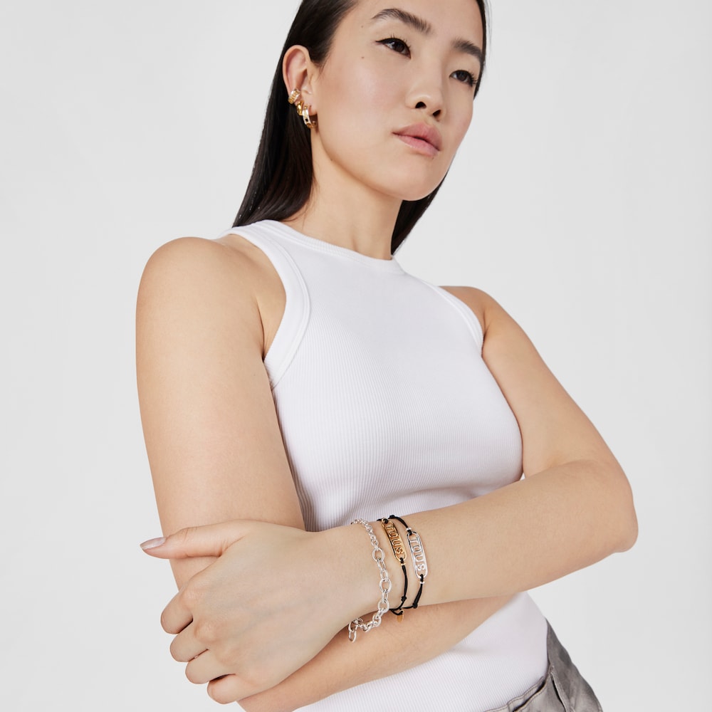nylon Bracelet with silver Logo