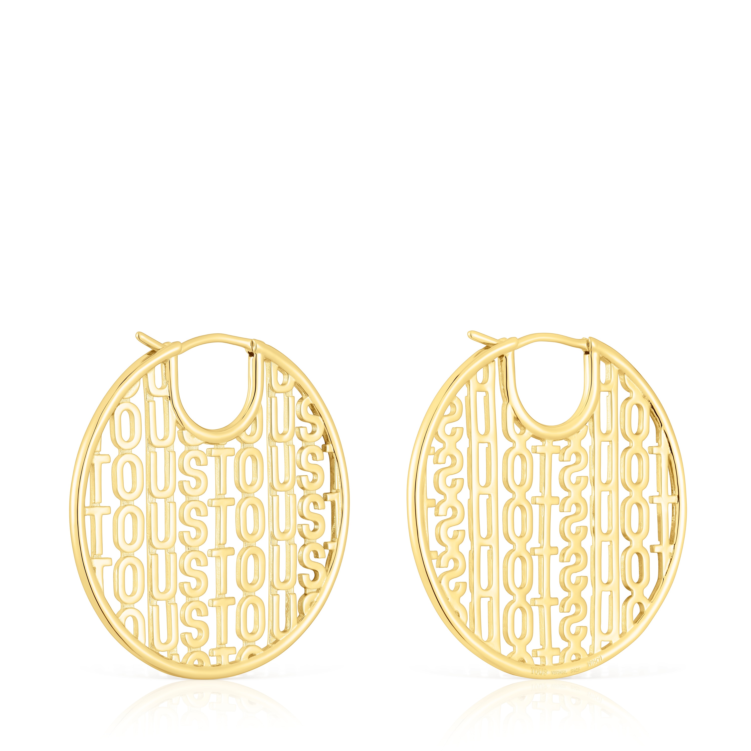 Pendientes con baño de oro 18 kt sobre plata Logo