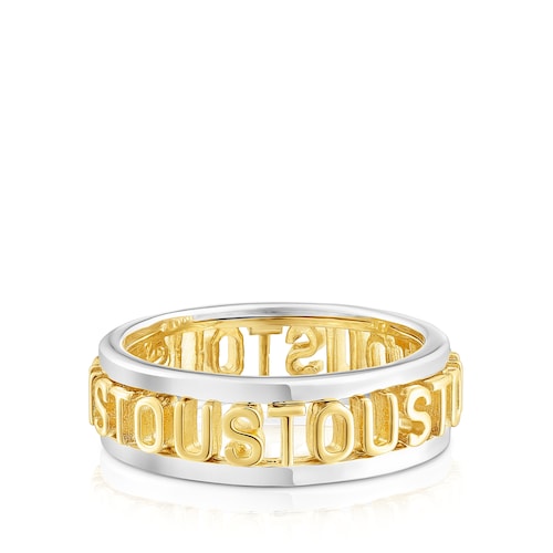 Silver and silver vermeil Ring Logo