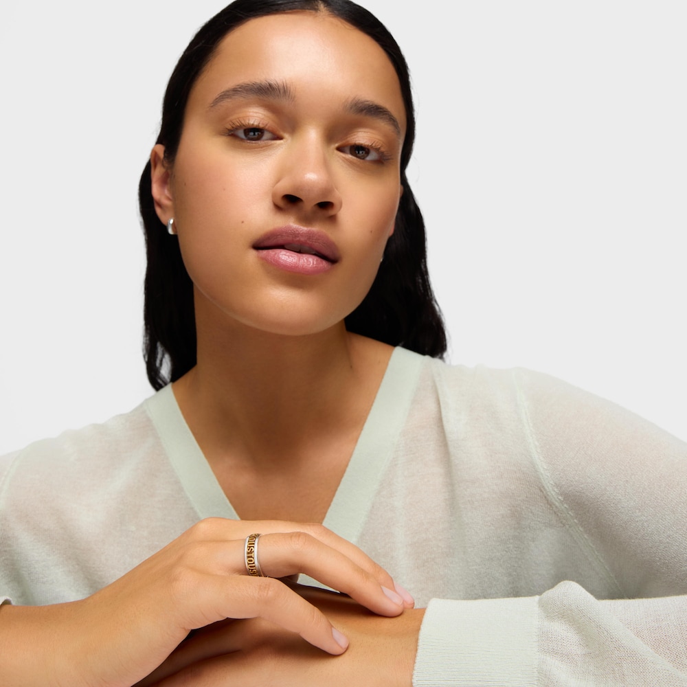 Anillo de plata y plata vermeil Logo