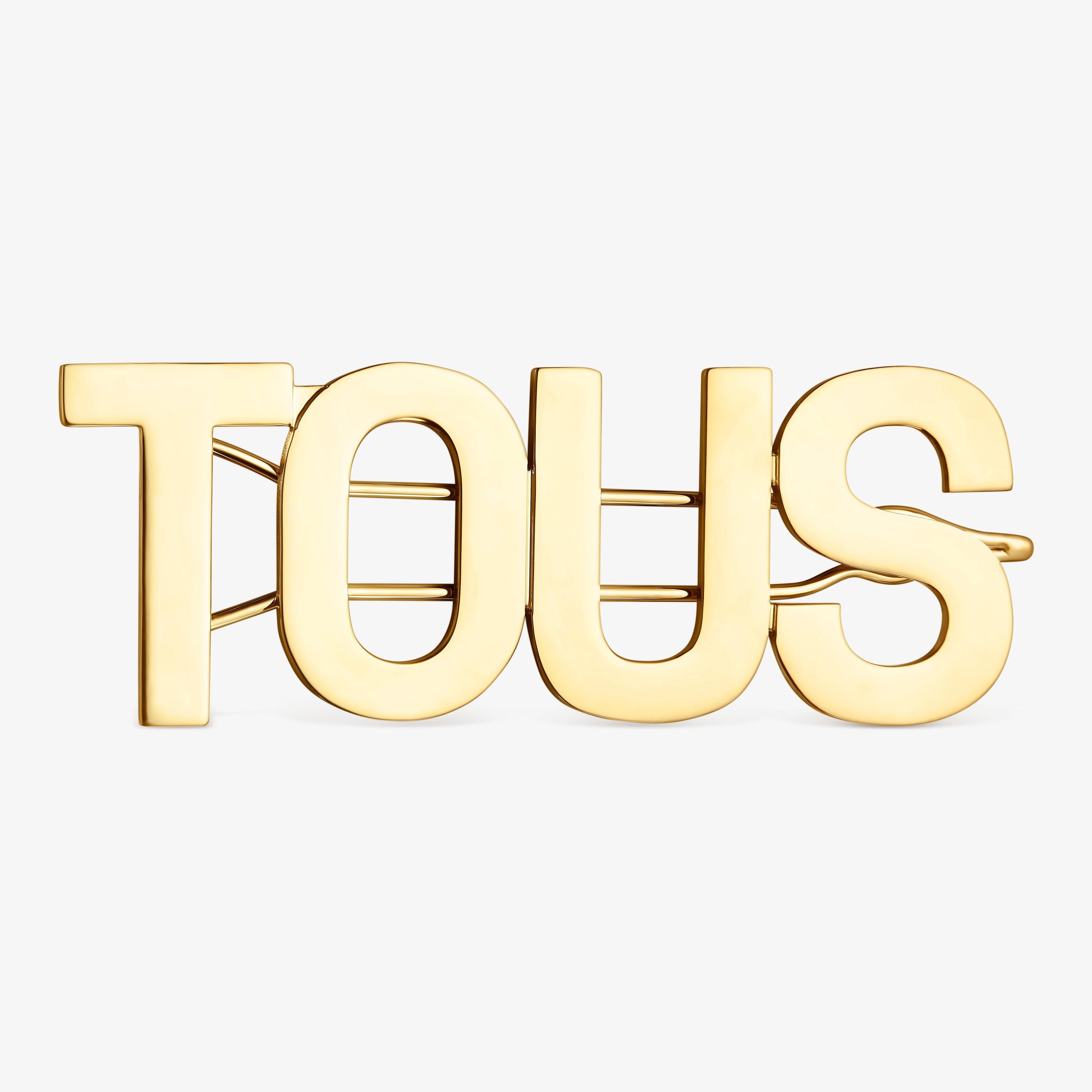 Large gold colored IPG steel Clip Logo