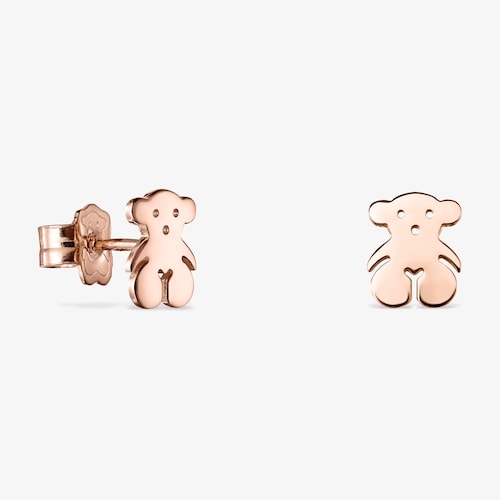 Pendientes con ba&ntilde;o de oro rosa 18 kt sobre plata Sweet Dolls