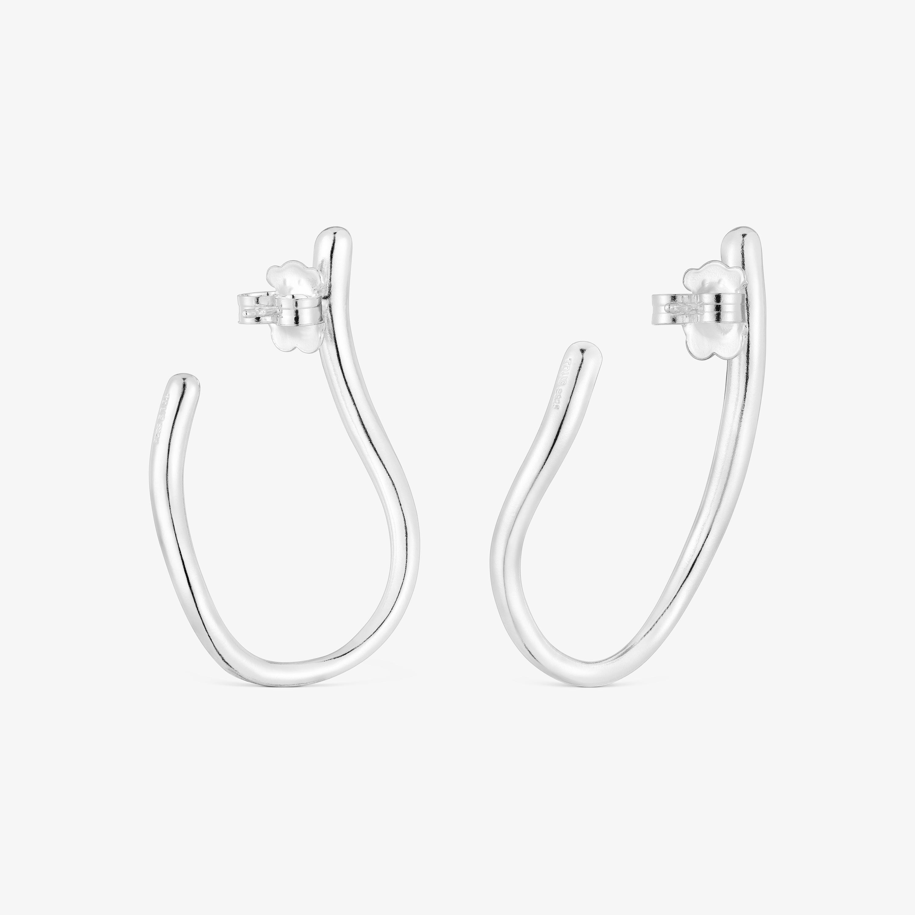 Silver wave-shaped Hoop earrings New Hav