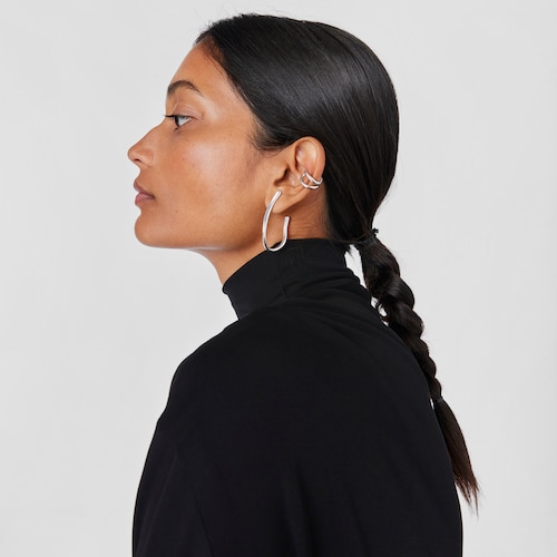Silver wave-shaped Hoop earrings New Hav