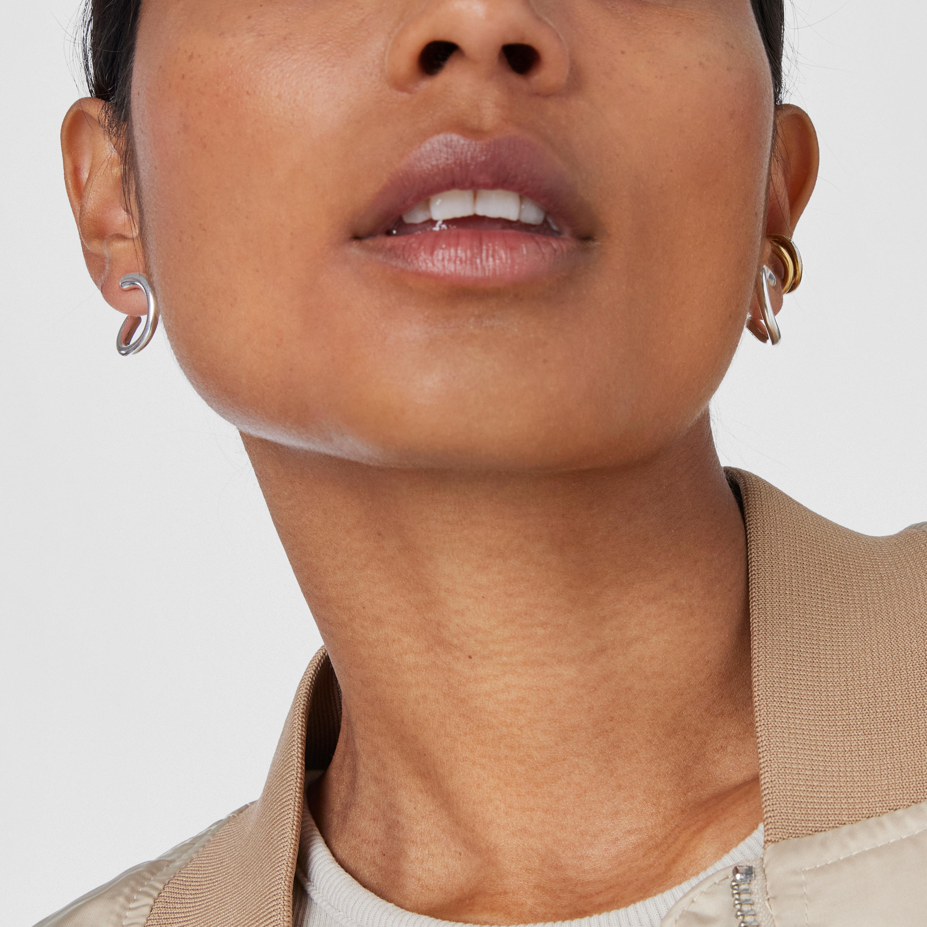 Silver Circle earrings New Hav