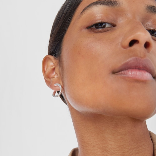 Silver Circle earrings New Hav