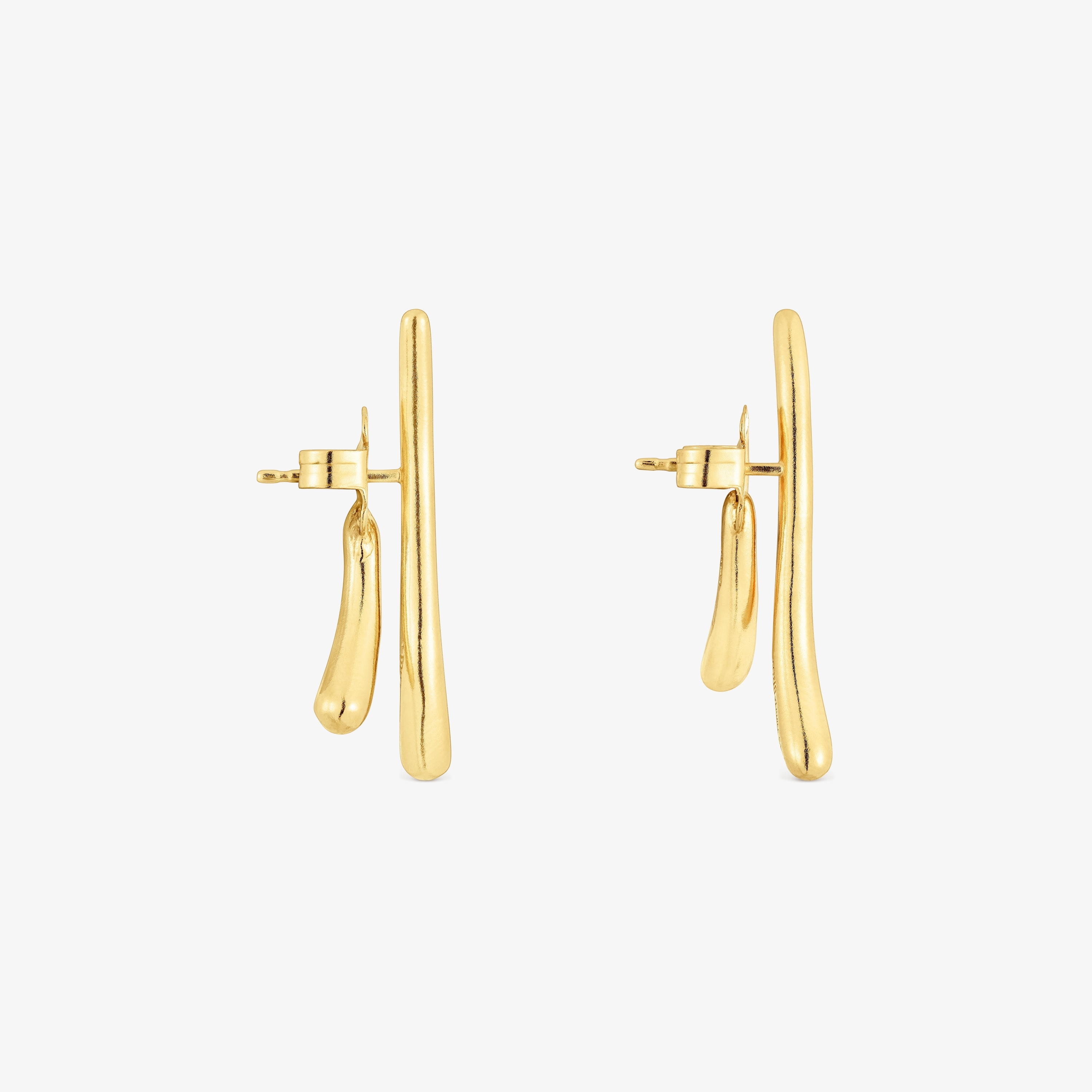 Silver vermeil double-wave Earrings New Hav