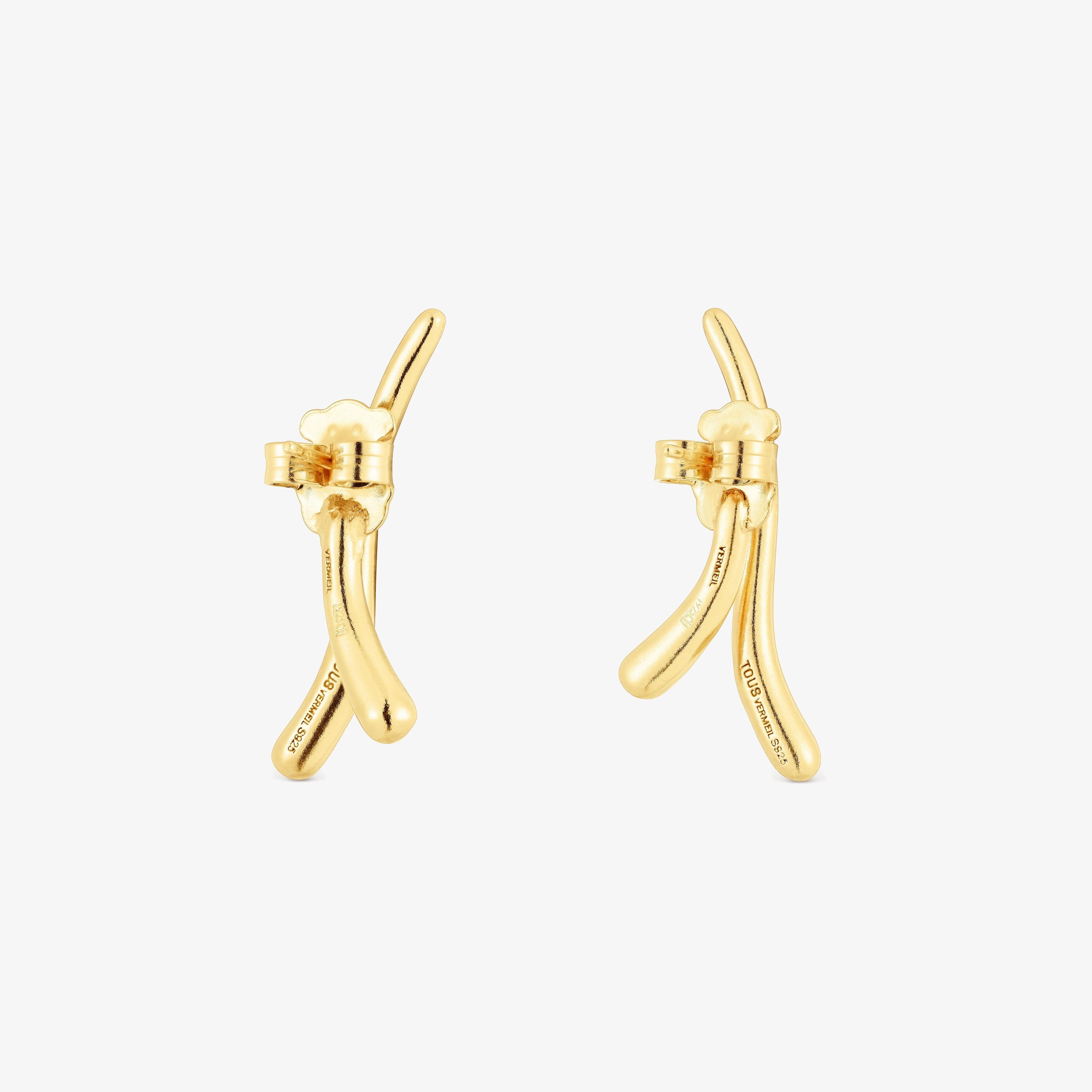 Silver vermeil double-wave Earrings New Hav