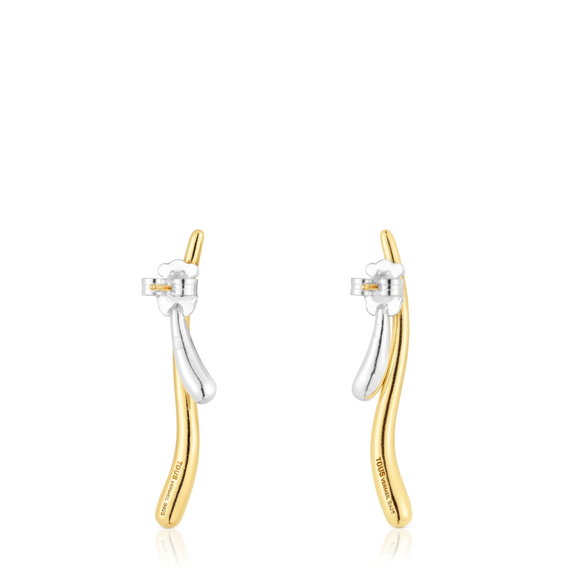 Silver and silver vermeil double-wave Earrings New Hav