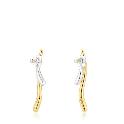 Silver and silver vermeil double-wave Earrings New Hav