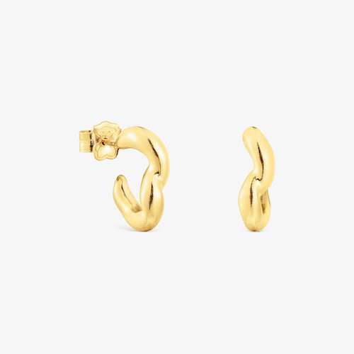 Arracades d'aro amb bany d'or 18 kt sobre plata New Hav