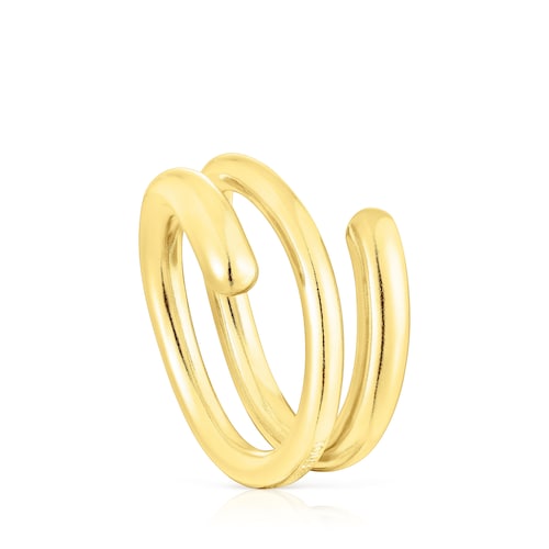 Anillo espiral con baño de oro 18 kt sobre plata New Hav