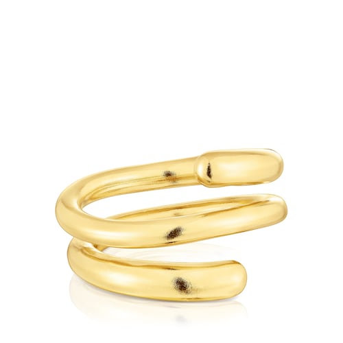 Anillo espiral con baño de oro 18 kt sobre plata New Hav