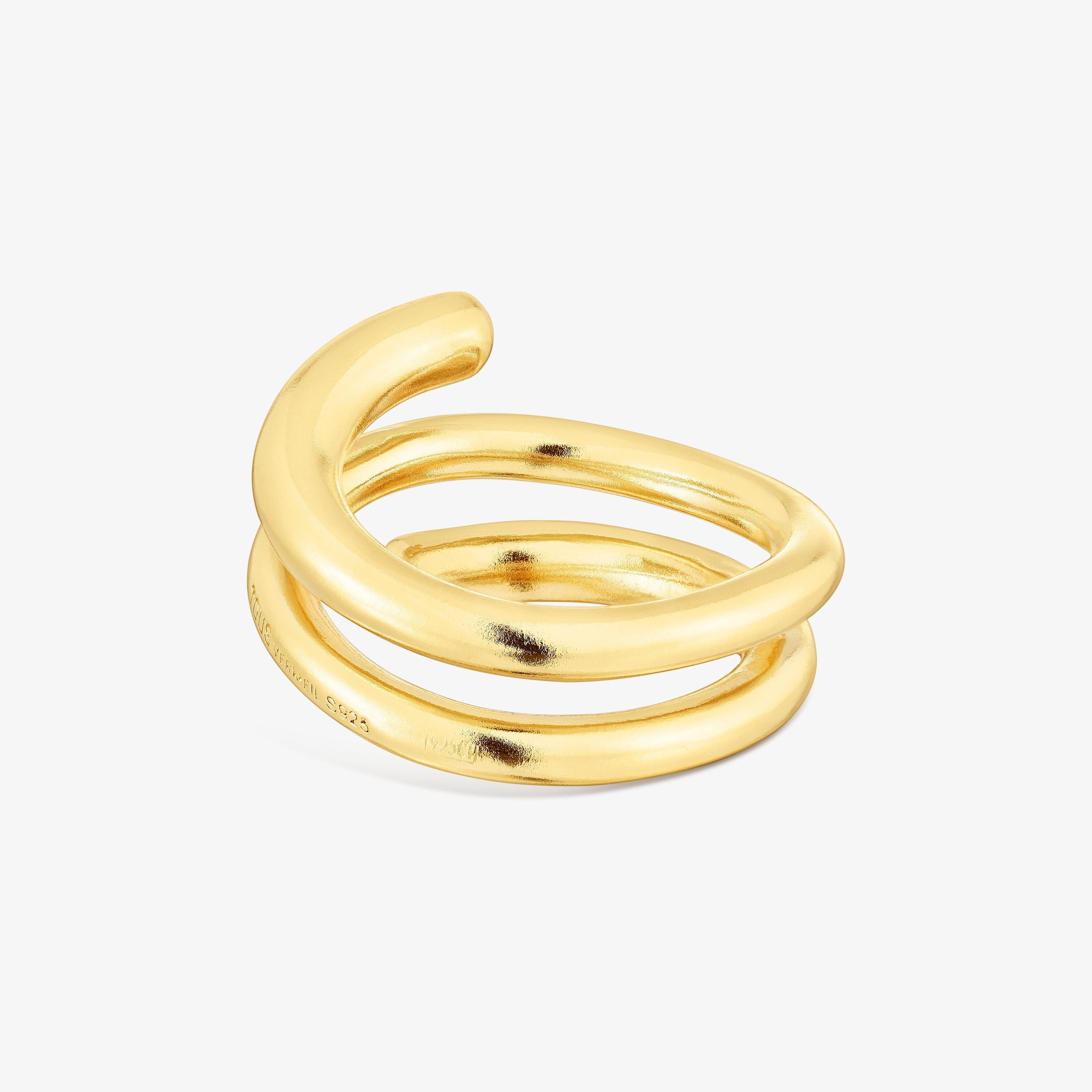 Silver vermeil Spiral ring New Hav