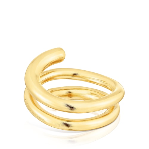 Anillo espiral con baño de oro 18 kt sobre plata New Hav