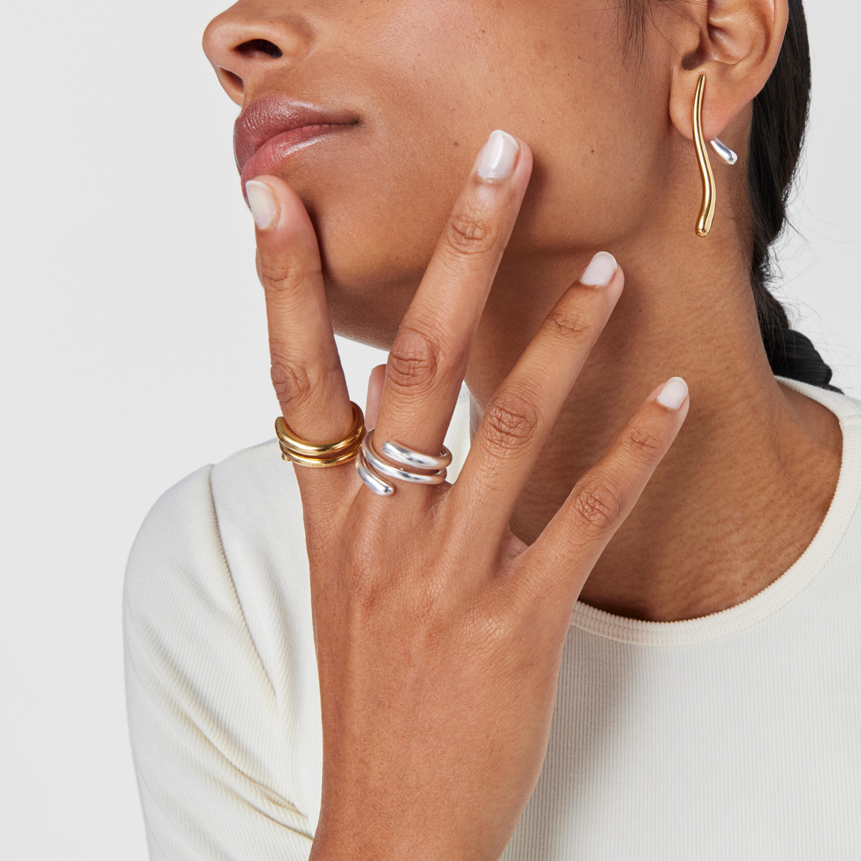 Silver vermeil Spiral ring New Hav