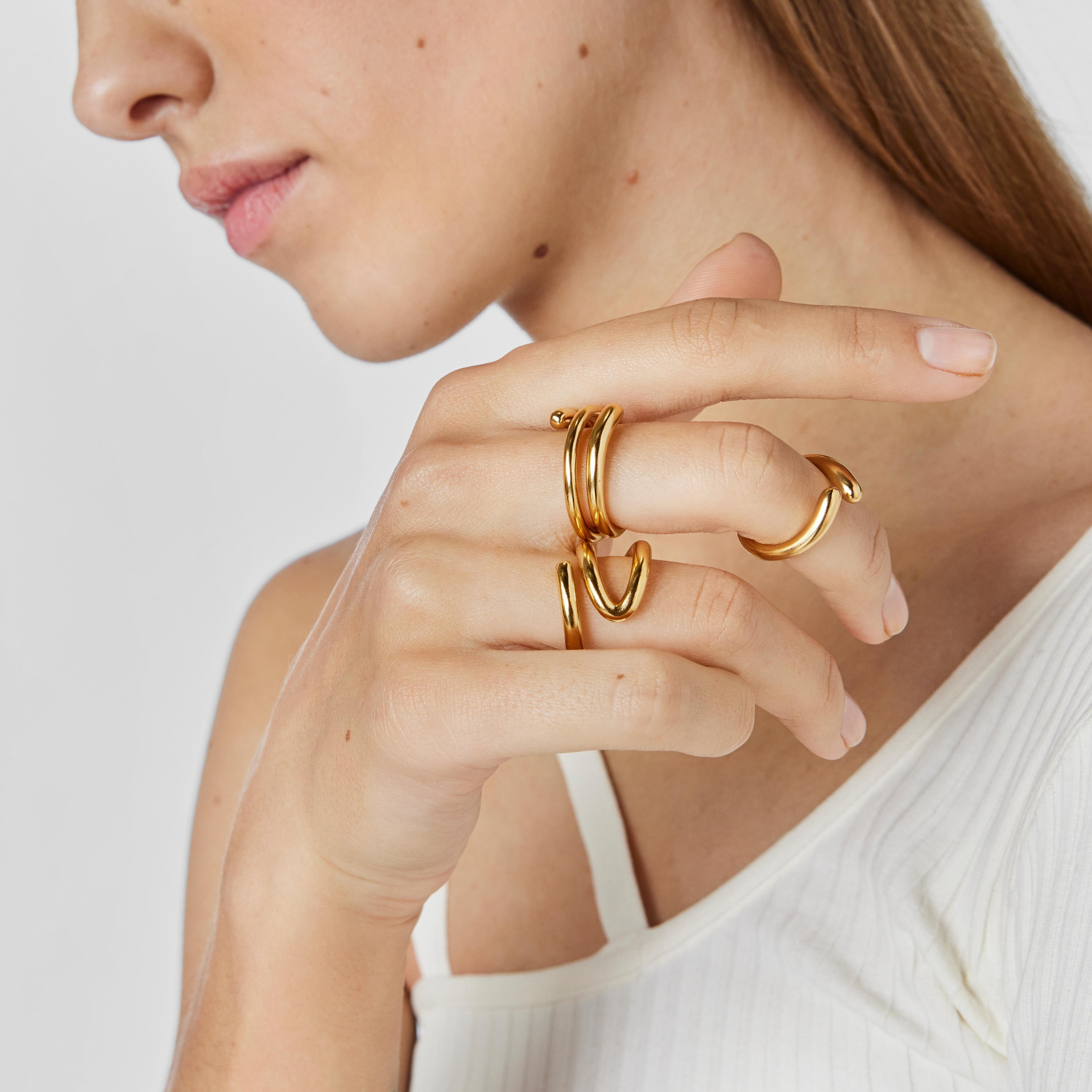 Silver vermeil Open ring New Hav