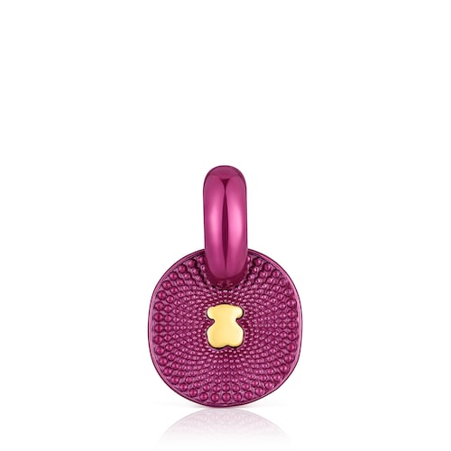 Oursin fuchsia silver Pendant