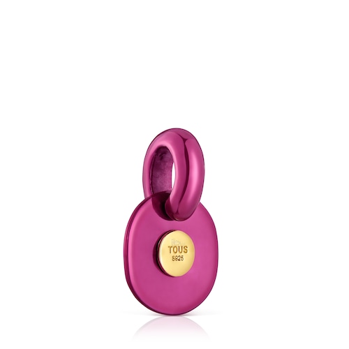 Oursin fuchsia silver Pendant