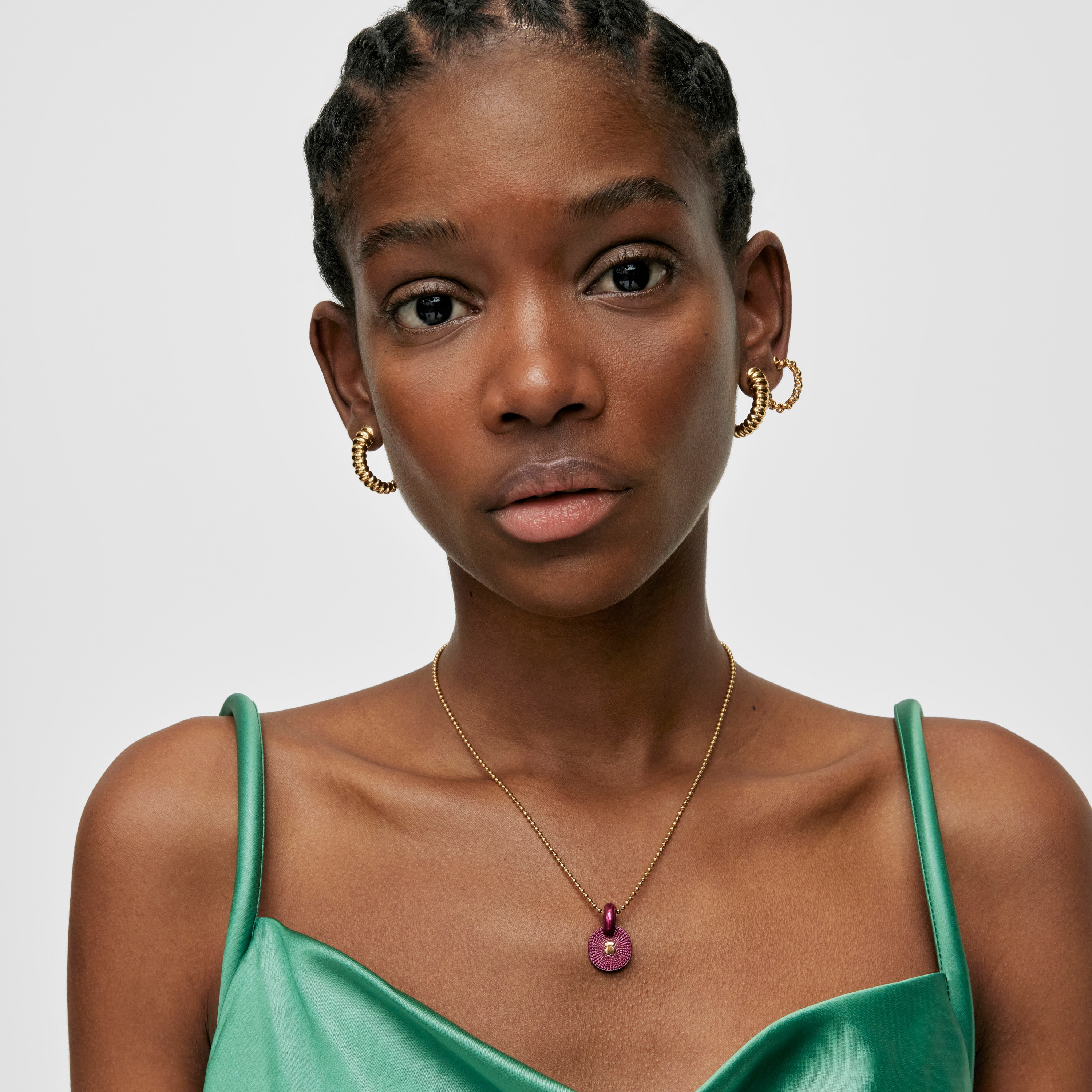 Oursin fuchsia silver Pendant