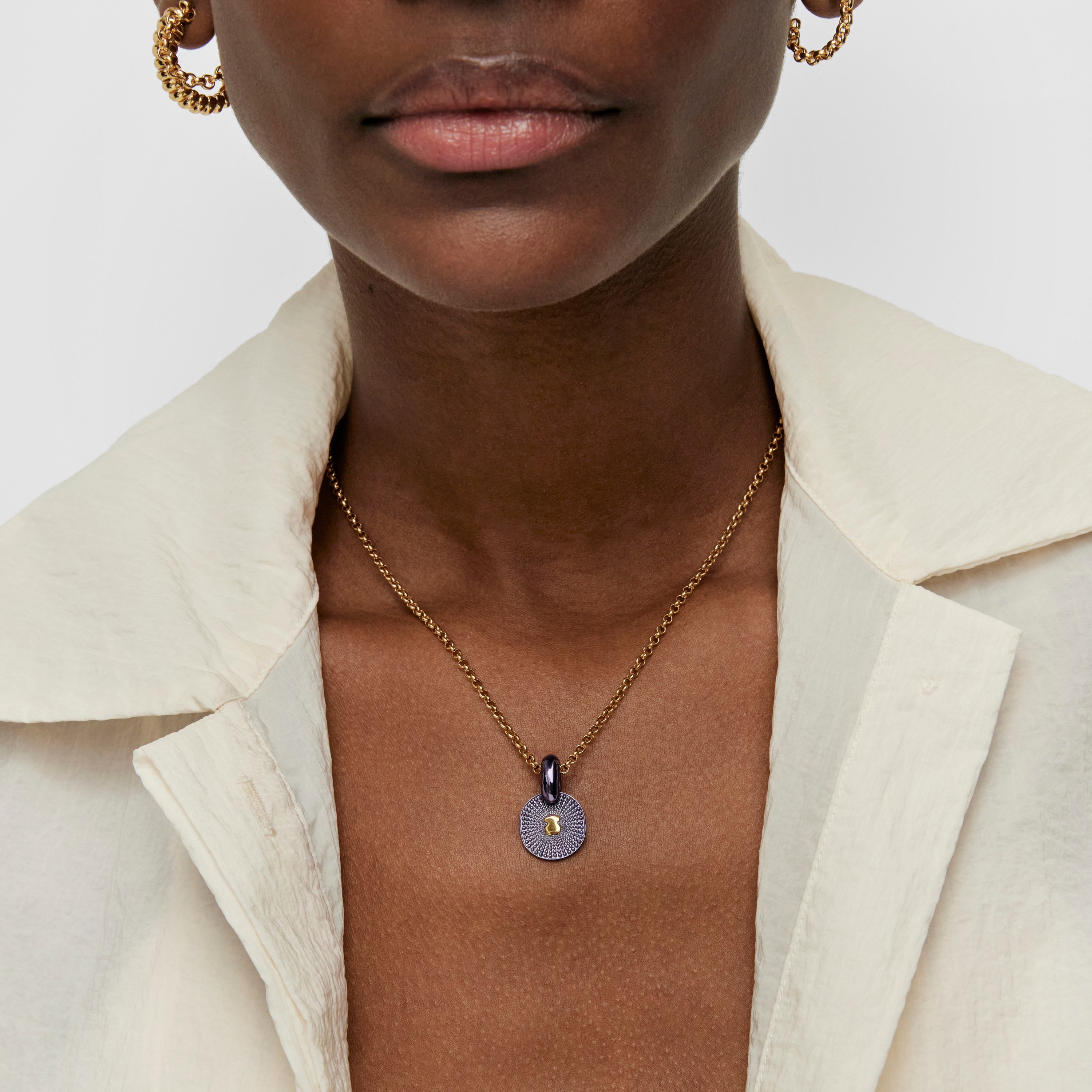 Oursin mauve silver Pendant