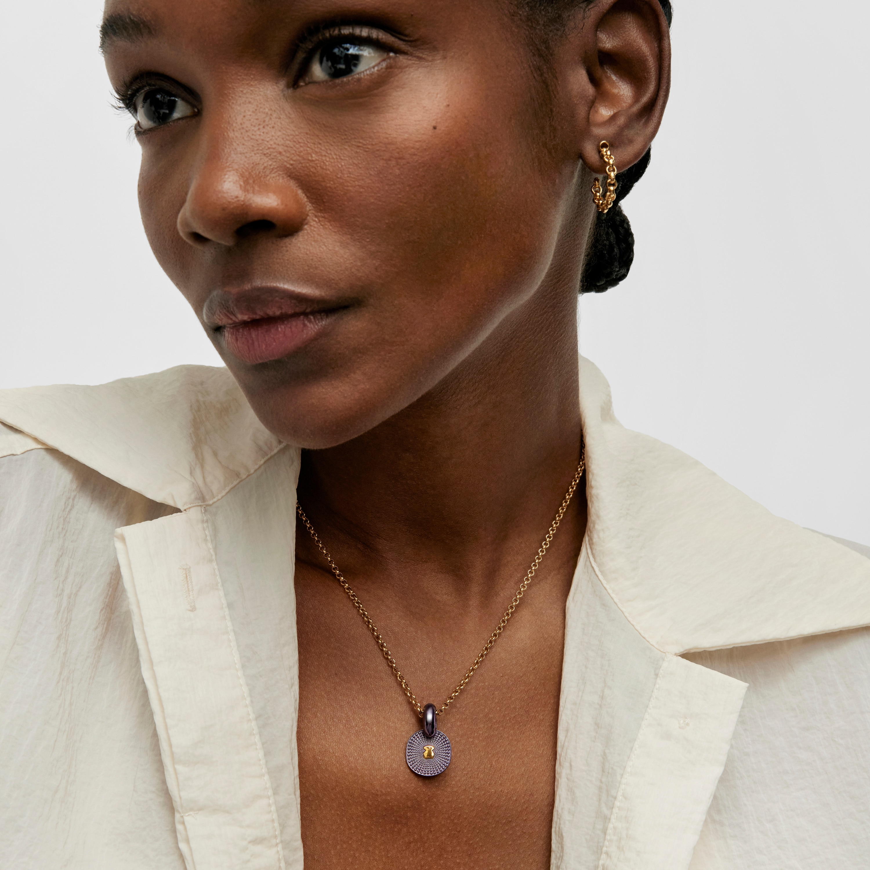 Oursin mauve silver Pendant