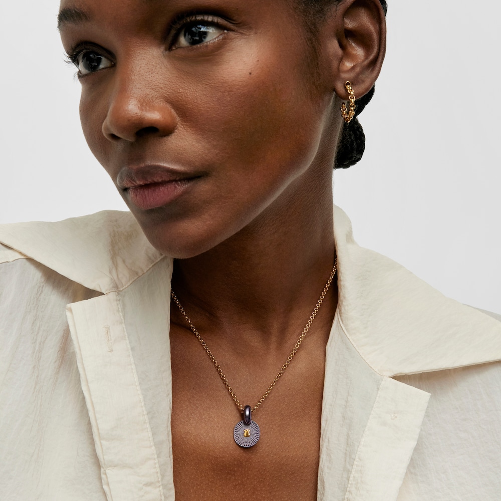 Oursin mauve silver Pendant