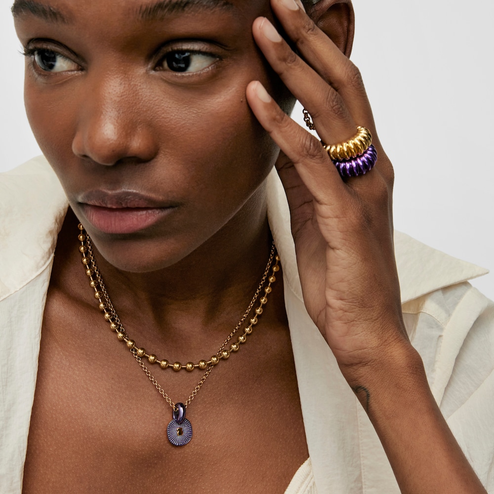 Oursin mauve silver Pendant