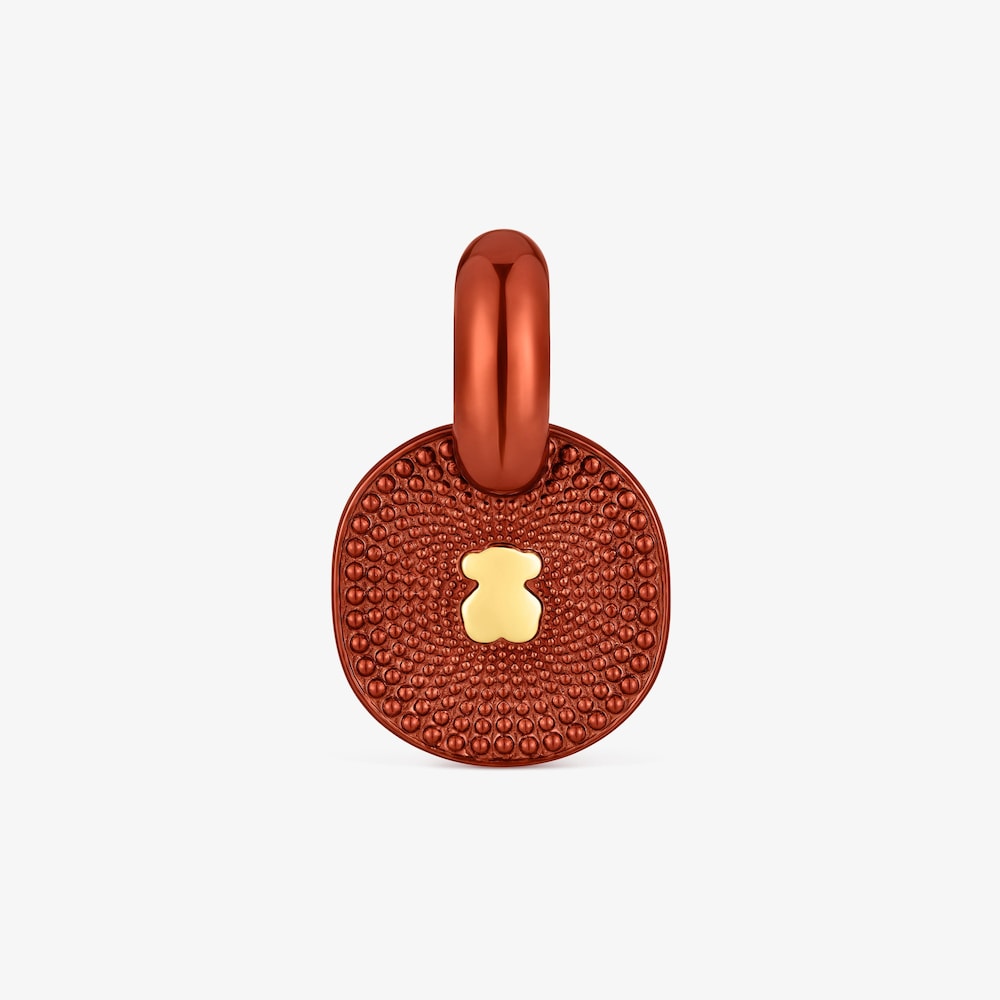 Colgante de plata en color naranja Oursin