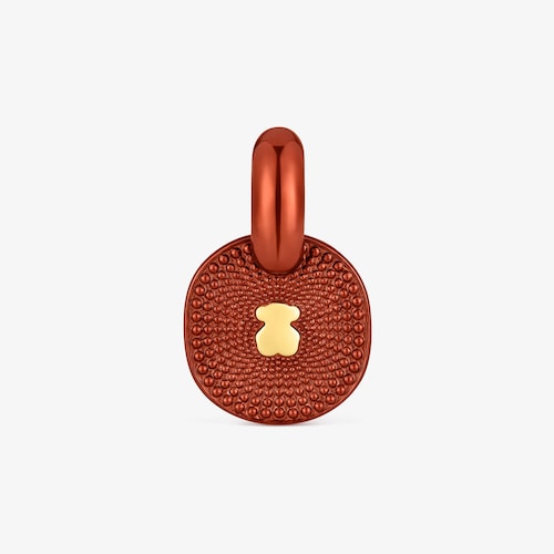 Dije de plata en color naranja Oursin