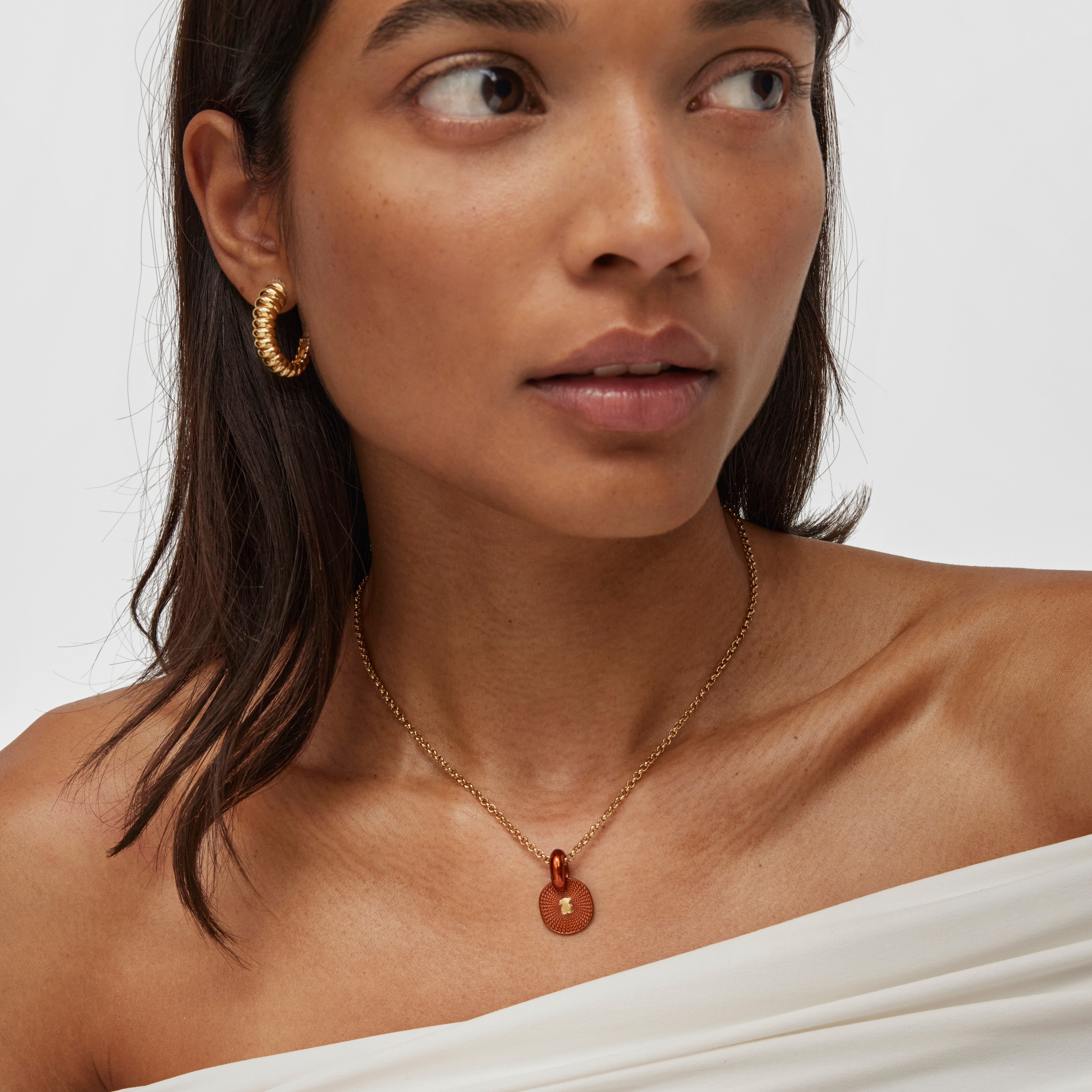 Oursin orange silver Pendant