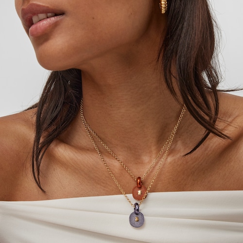 Oursin orange silver Pendant
