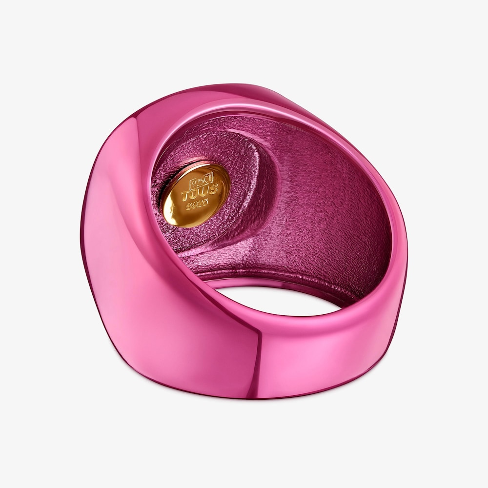 Sello de plata en color fucsia Oursin