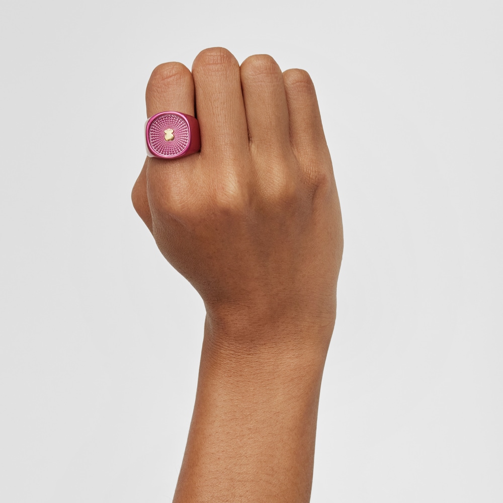 Sello de plata en color fucsia Oursin