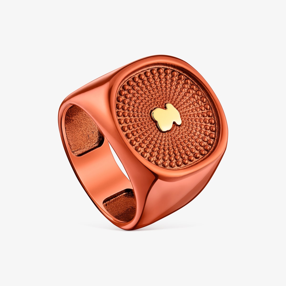 Tous - Sello De Plata En Color Naranja Oursin - Plateado