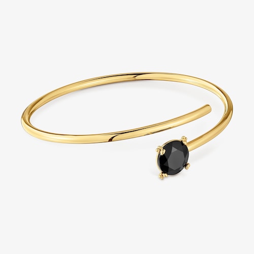 Open bracelet with 18K gold vermeil and onyx Cachito M&iacute;o