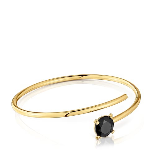 Pulsera abierta con ba&ntilde;o de oro 18 kt sobre plata y &oacute;nix Cachito M&iacute;o image number 0