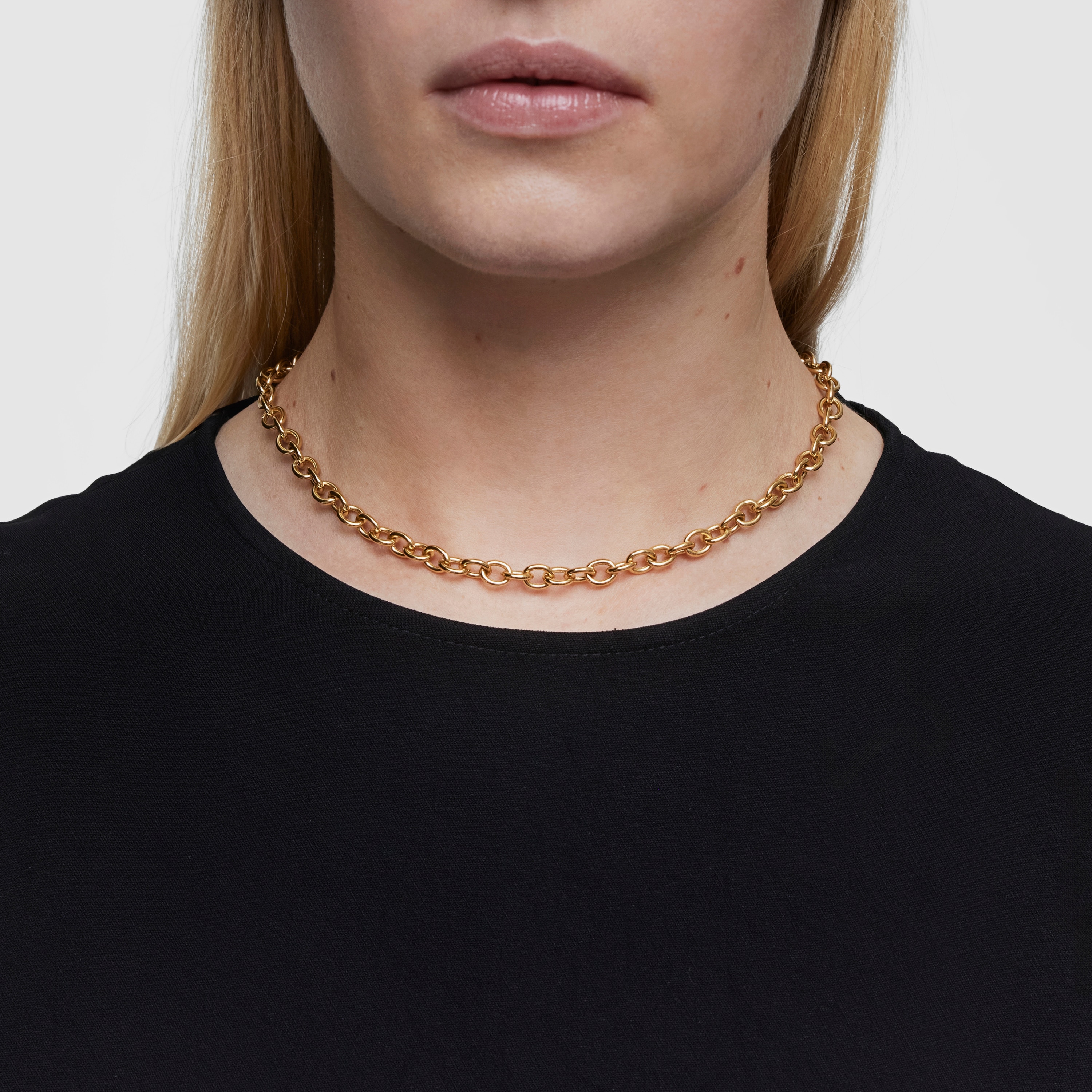 Curb chain Choker with 18K gold vermeil Cachito Mío