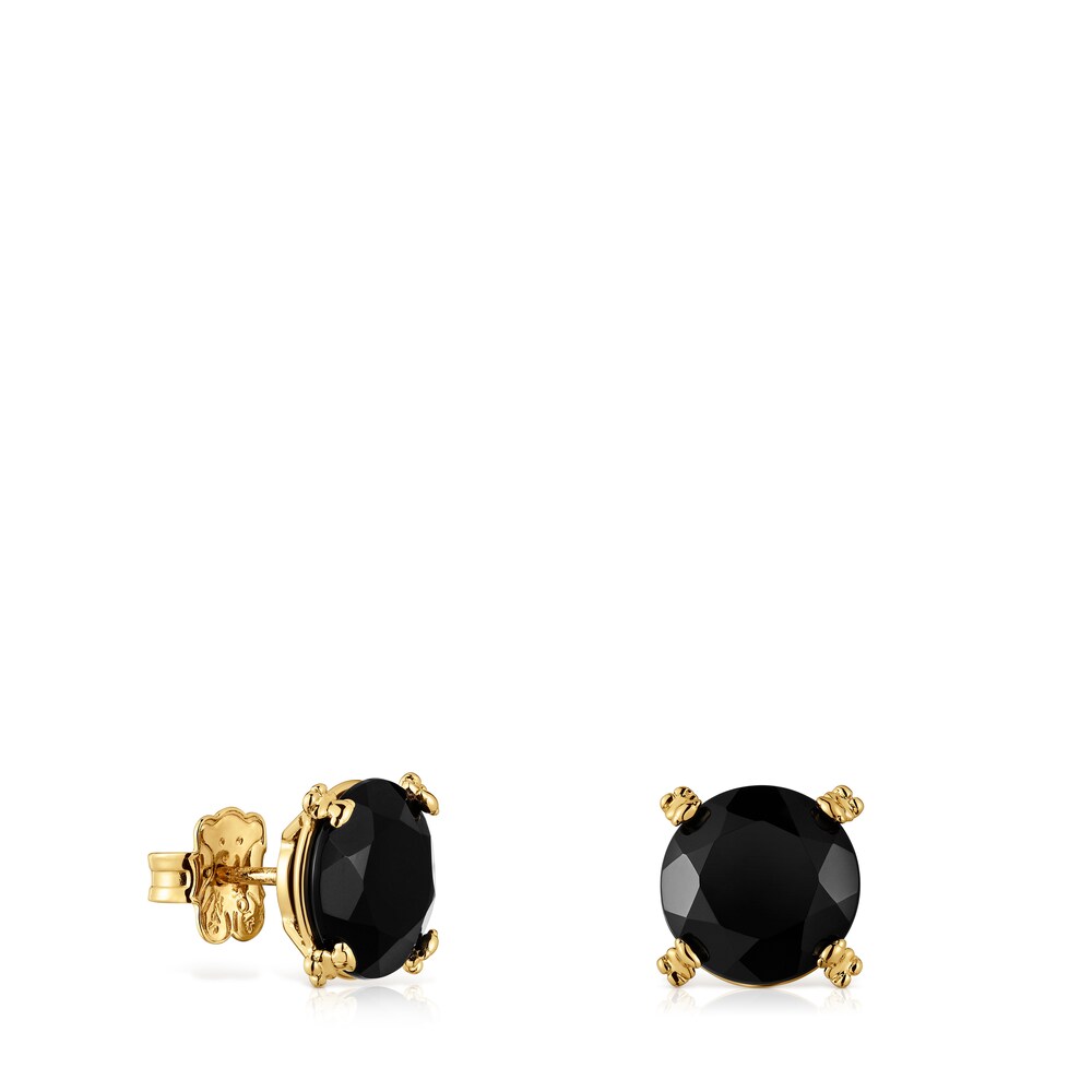Pendientes con baño de oro 18 kt sobre plata y ónix Cachito Mío image number 0