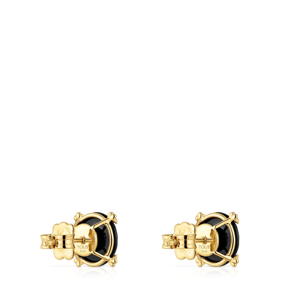 Pendientes con baño de oro 18 kt sobre plata y ónix Cachito Mío image number 2