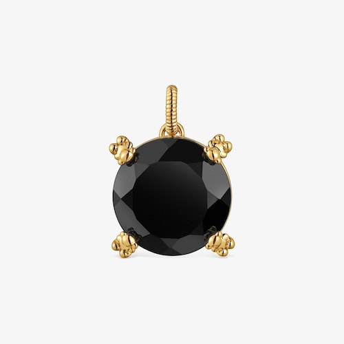 Pendant with 18K gold vermeil and onyx Cachito M&iacute;o
