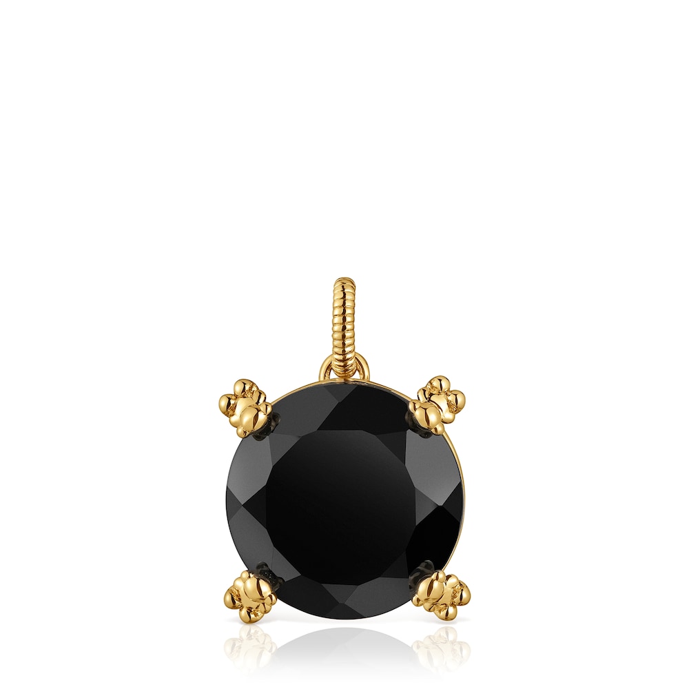 Pendant with 18kt gold plating over silver and onyx Cachito Mío Pendant with 18kt gold plating over silver and onyx Cachito Mío