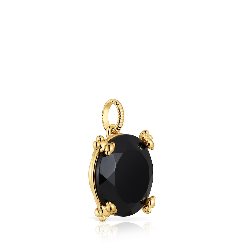 Pendant with 18kt gold plating over silver and onyx Cachito Mío Pendant with 18kt gold plating over silver and onyx Cachito Mío