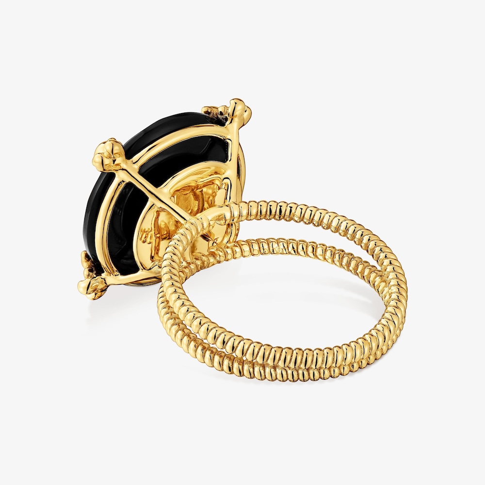 Ring with 18K gold vermeil and onyx Cachito M&iacute;o