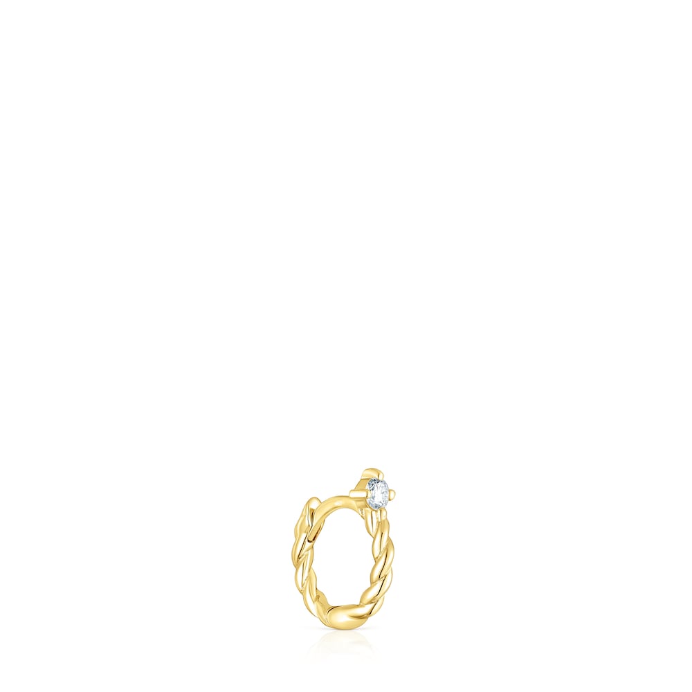 Pendiente aro de oro y diamante Twisted image number 1