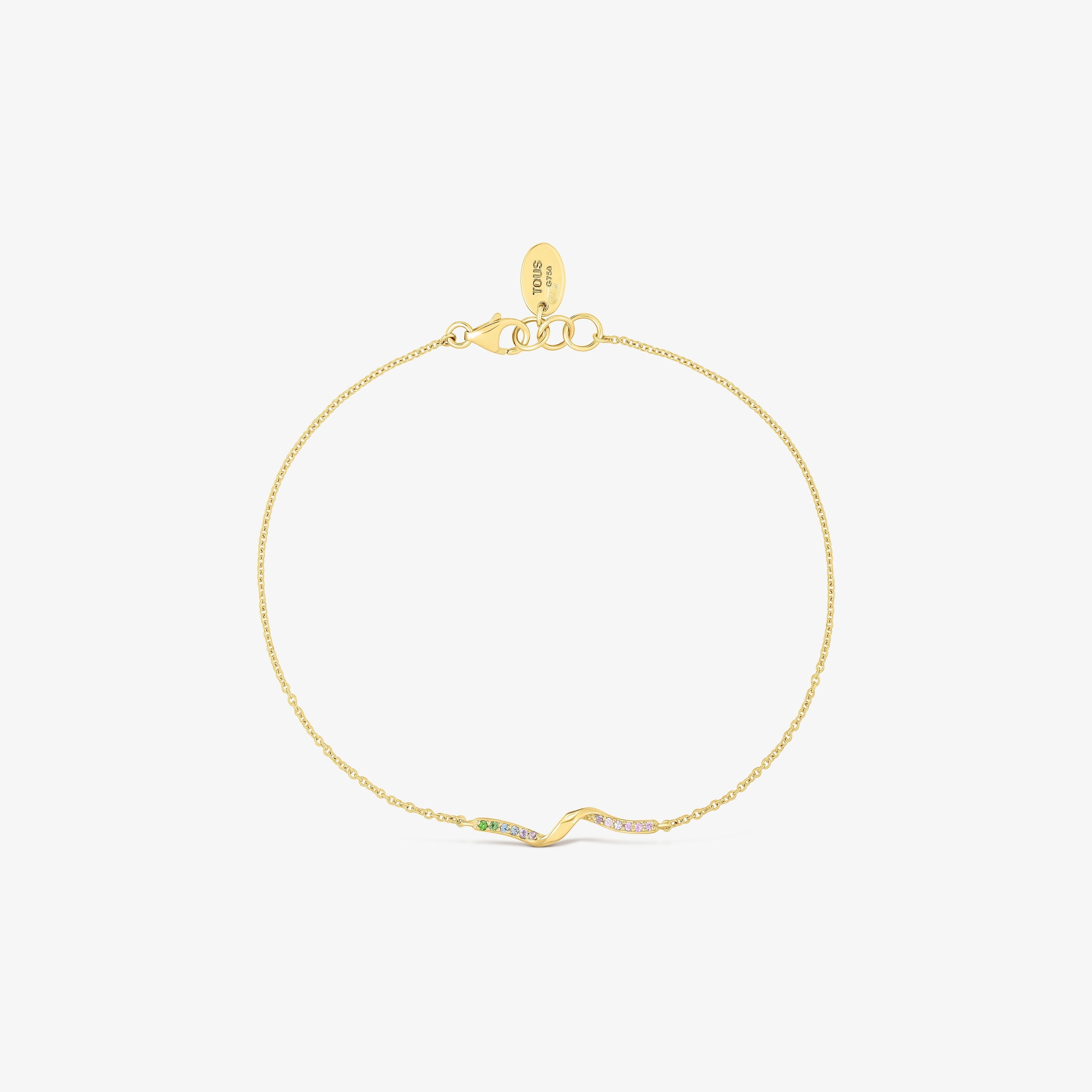 18K Solid Gold Bracelet with gemstones TOUS Beach